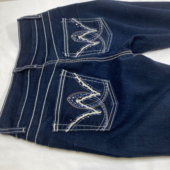 Womens Wrangler 10MWZJK Dark Wash Jeans Sz 0 x 34 Boot Cut - Picture 8 of 15